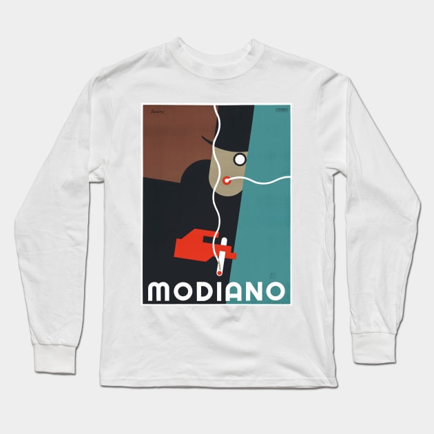 Modiano, Man with Monocle - Vintage Art Deco Advertising Poster Design Long Sleeve T-Shirt by Naves